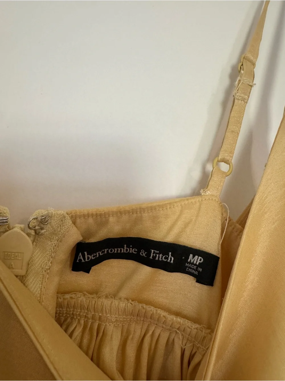 Abercrombie & Fitch Pale Yellow Spaghetti-Strap Maxi Dress